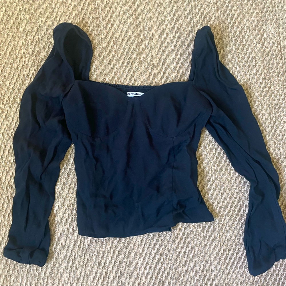 Reformation cropped sweetheart blouse